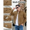 thumbnail image 2 of TACVASEN Men's Winter Bomber Jacket Fleece Lined Thick Cargo Coat Sherpa Trucker Military Jacket Field Stand Collar Zipper Outwear Jacket with Multi Pockets for Casual Work, 2 of 6