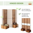 thumbnail image 4 of Outdoor Privacy Screen Wood Privacy Panel with 4 Planter Boxes, Raised Bed with 3 Panels, Drainage Holes, 4 of 7