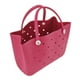 thumbnail image 3 of Bolso de mano grande de playa rojo rosa, material EVA duradero, multifuncional y portátil con diseño de agujero redondo, 3 of 10