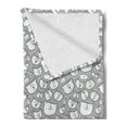 thumbnail image 2 of Bear Soft Flannel Fleece Blanket, Scattered Chunky Teddy Bear Portraits Doodled on Greyscale Tone Backdrop, Cozy Plush for Indoor and Outdoor Use, 60" x 80", Charcoal Grey Pale Grey, by Ambesonne, 2 of 5