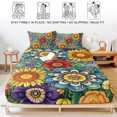 thumbnail image 5 of Twin Sze Fitted Sheet Set - Boho Colorful Floral 2 Piece Bedding Sets 16" Deep Pocket Fitted Sheet with 1 Pillowcase, Spring Flower Botanical Sunflowers Plant Brushed Microfiber Hotel Bed Sheets, 5 of 9