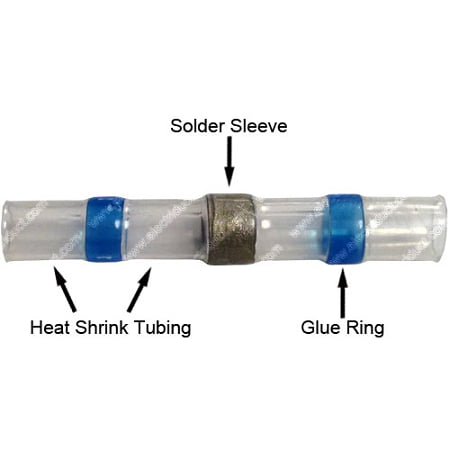 Heat Shrinkable Shielded Solder Ring Electrical Wire Butt Terminals Connector 