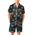 thumbnail image 2 of Leidass Mens Pajama Set Short Sleeve Button Down Sleepwear Set Lounge Set with Shorts Relaxed Fit S XXXXXL Yellow 3XL, 2 of 4