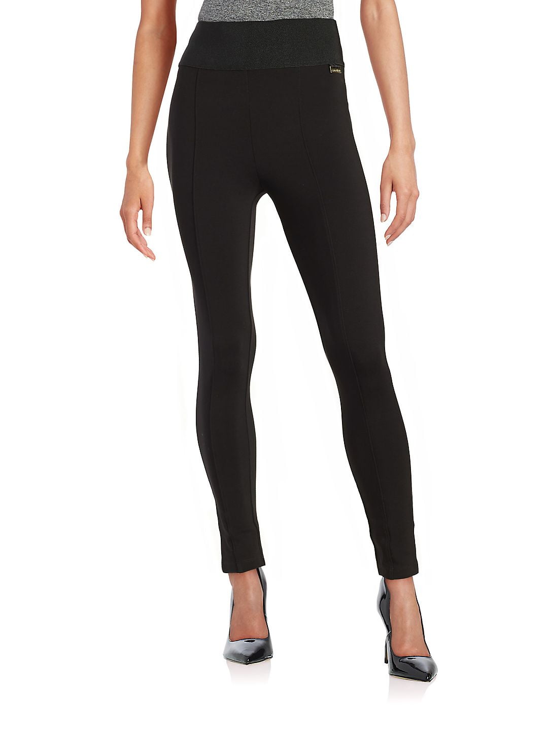 Calvin Klein Womens Ponte Power Stretch Dress Pants Black M 