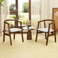 thumbnail image 4 of Costway Wooden Dining Chairs Set of 2 with Wrap-around Armrest & Padded Seat for Kitchen, 4 of 9