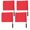 Red, variant on Haqieyen 4pcs Sports Referee Flags Red for Track, Soccer, Volleyball