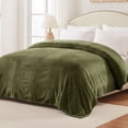 thumbnail image 3 of Exclusivo Mezcla Waffle Textured Soft Fleece Blanket, Twin Size Bed Blanket, Cozy Warm and Lightweight (Olive Green, 90"x66"), 3 of 8