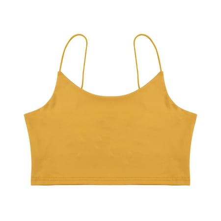 

Fanvereka Women Basic Spaghetti Strap Crop Top Boho Tank Bustier Bra Vest Cami