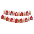 thumbnail image 3 of 24 bolsas de calendario de Adviento navideñas con pinzas de madera, ideales para decoración del hogar. Regalo con cordón ajustable. rojo y lino, 3 of 9