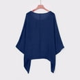 thumbnail image 4 of MSJUHEG Womens Tops Oversized Sweatshirt For Women Womens Ladies Casual Plus Size Loose Cotton-Linen Solid Color Tops Shirt Blouse Sweatshirt For Women Dark Blue Xxxxxl, 4 of 6