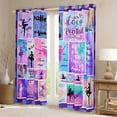 thumbnail image 2 of Feelyou Ballet Dance Curtains Pack of 2 (52x84 Each), Purple Patchwork Window Curtains, 2 of 6