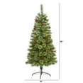 thumbnail image 4 of Nearly Natural 5' Green Pine Artificial Christmas Tree Prelit 200 Clear LED Lights, 4 of 9