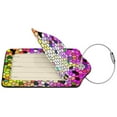 thumbnail image 2 of Disketp 4 Pcs Luggage Tag For Suitcase,Colorful Tie Dye Stained Glass 3 Leather Baggage Tag With Stainless Steel Loop Privacy Cover For Women Men Girls, 2 of 5