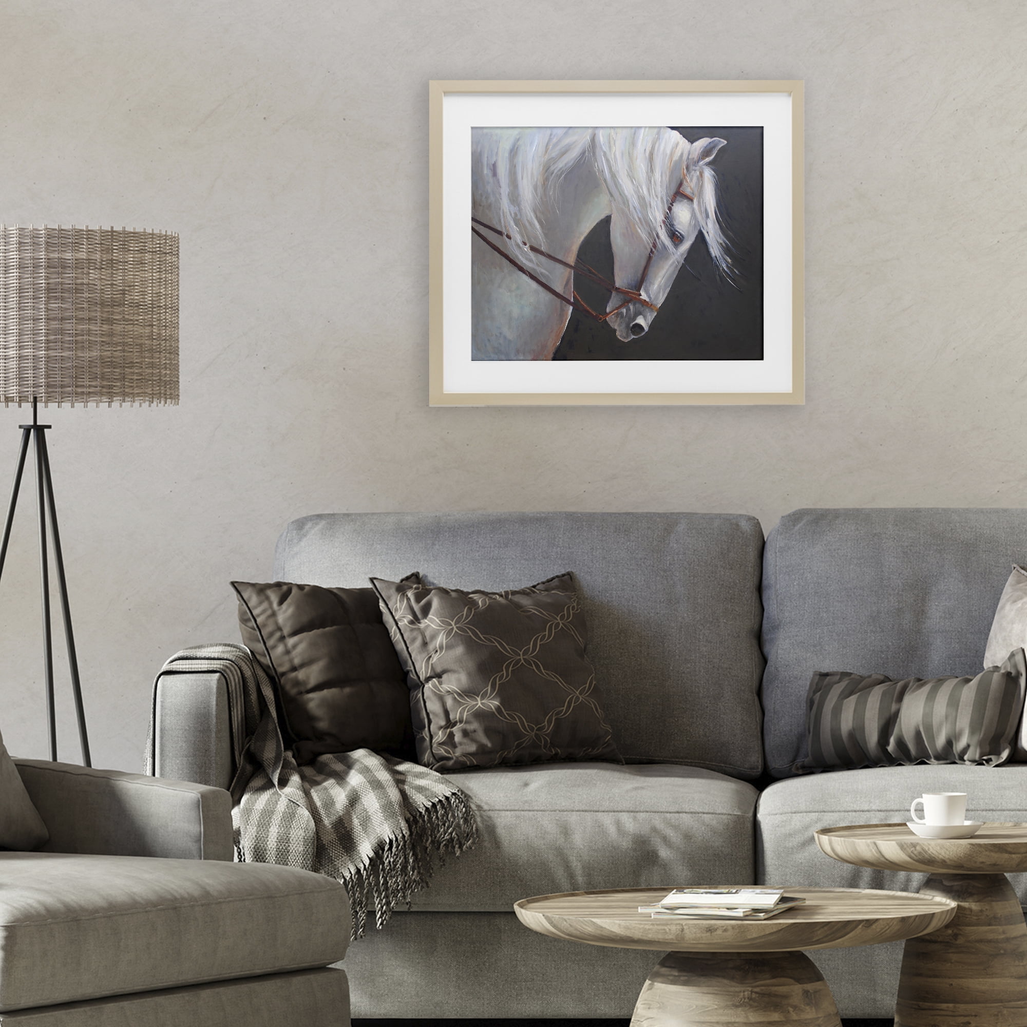 Stupell Industries Majestic White Mare Birch Framed Print Under Glass, design by Jadei Graphics