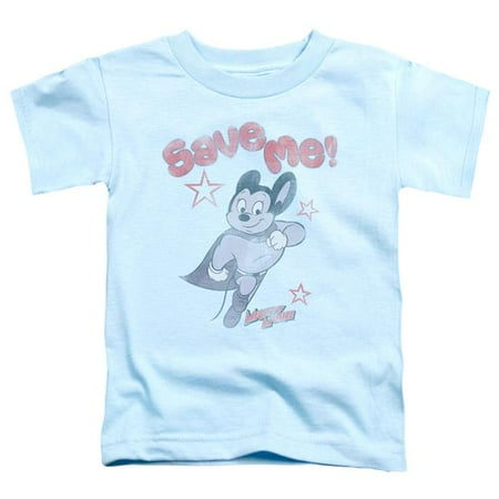 

Trevco CBS784-TT-2 Mighty Mouse & Save Me Short Sleeve Toddler Cotton T-Shirt Light Blue - Medium - 3 Toddler