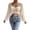 Beige, variant on Womens Crop Tops Sexy Casual Solid Color Tie Back Tees Drawstring Balloon Sleeve Skinny Cropped Long Sleeve Shirt