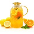 thumbnail image 1 of Amzcku Glass Pitcher with Lid, 101 oz/ 3 Liter Vintage Water Pitcher,Water Carafe for Cold Brew, Coffee, Lemonade, Iced Tea,Beverage, Heat Resistant Water Glass Jug 1Pack, 1 of 5