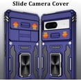 thumbnail image 3 of Pixel 7 case, Google Pixel 7 Case with Slide Camera Cover and HD Screen Protector, Shockproof Google Pixel 7 Phone Case with 360° Magnetic Ring Holder Kickstand Case for Google Pixel 7 Blue, 3 of 12