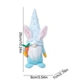 thumbnail image 3 of Beautynvta Easter Plush Toy, Cute Gnome Doll with Rabbit Ears, Soft Standing Gnome Faceless Doll Holding Carrot, for Spring Table Ornament Home Decor, Blue, 3 of 7