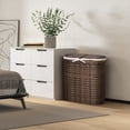 thumbnail image 3 of Seville Classics Hand-Woven Oval Double Laundry Hamper /w Liner, Mocha, 3 of 10