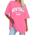thumbnail image 3 of Xmyrz Elbow Length Tee Shirts For Women Summer Vintage New York Letter Print Long Shirt Casual Fashion Tops, 3 of 5