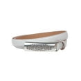 thumbnail image 2 of 3/4 Inch (19mm) Embossed Rectangular Feather Edged Skinny Stitch Leather Belt, 2 of 2