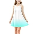 thumbnail image 3 of Milgrthf Robe Camisole Décontractée d'Été pour Filles, Tendance, Dégradé, Ample, Col Ras du Cou, Sans Manches, Ligne A Évasée, pour 4-15 Ans, Vert, 5 Ans, 3 of 9