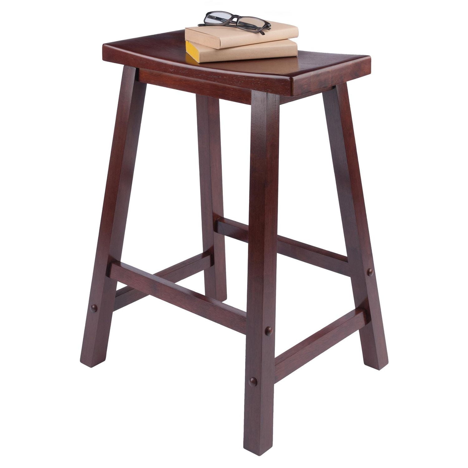 Winsome Satori Saddle Seat Counter Stool, Walnut