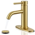 thumbnail image 1 of Grifo de baño WINKEAR Gold de un solo orificio con desagüe desplegable, 1 of 6