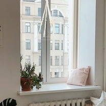 Masteelf Plant Hanging Basket Crochet Plant Hanger Indoor Macrame Rustic Woven Plant Hanger with Cotton Rope