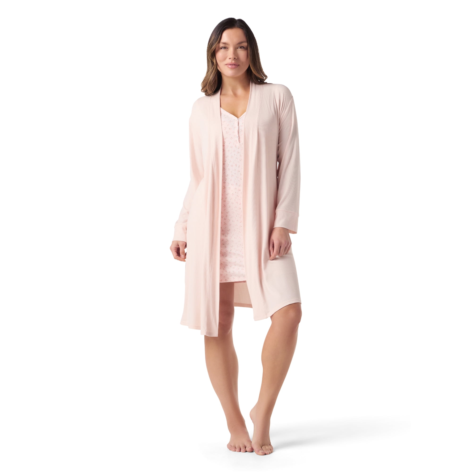 Ingrid & Isabel For Every Belly Women's Maternity Ribbed Robe, Sizes S-XXXL