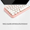 thumbnail image 3 of Ajazz Ajazz 308i Clavier Bluetooth Sans Fil Compact à 84 Touches pour Windows/Mac/iOS/Android, Conception Ergonomique à Touches Rondes, Saisie Silencieuse, Portée de 10 m, Rose (Piles Non Incluses), 3 of 6
