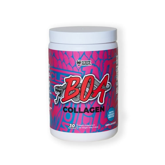 BOA Collagen - All Natural Hydrolyzed Protein Collagen with Biotin and Iron - Promotes Hair, Skin and Nails - Supports Healthy Joints - Unflavored - 30 servings)