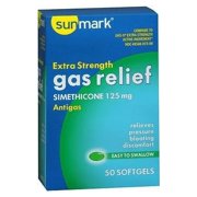 Sunmark Extra Strength Gas Relief Softgels, 125 mg, 50 Count