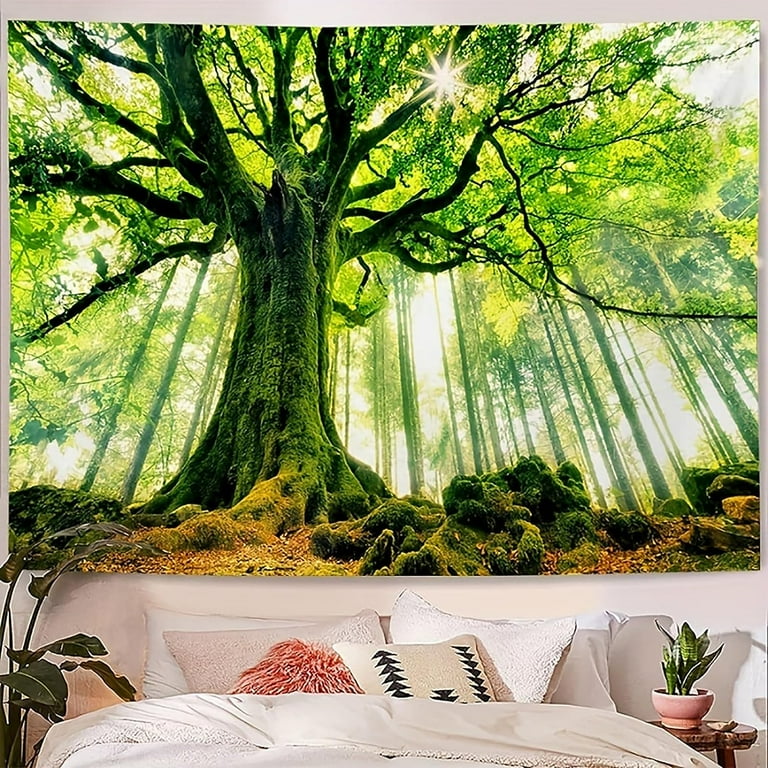 Tapestry for Bedroom Living Room Nature Forest Tree Tapestry Tapestries Wall Hangings 59 L x 51 W Green Tapestry Walmart