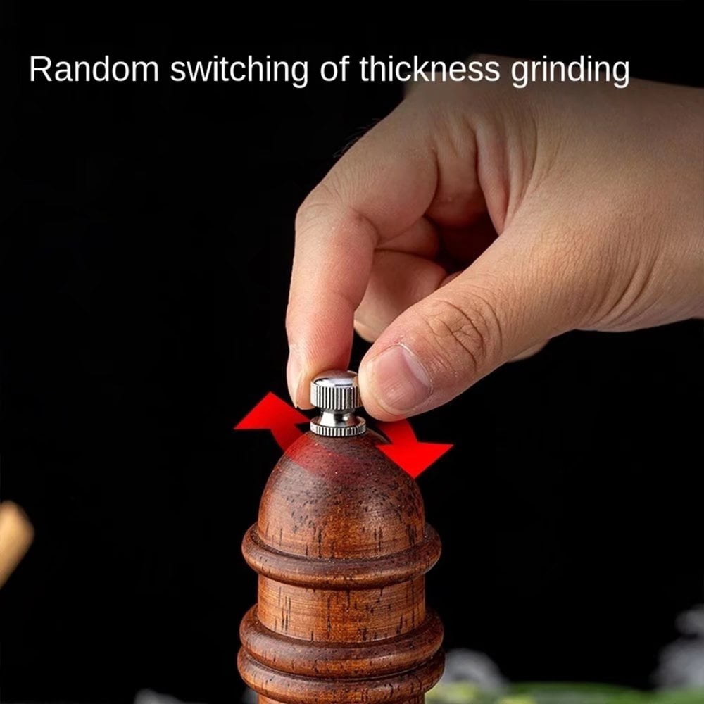 Home Wooden Salt Spice Container Pepper Mill Grinder Shaker Wood Color 8 Inch-Pack of 2