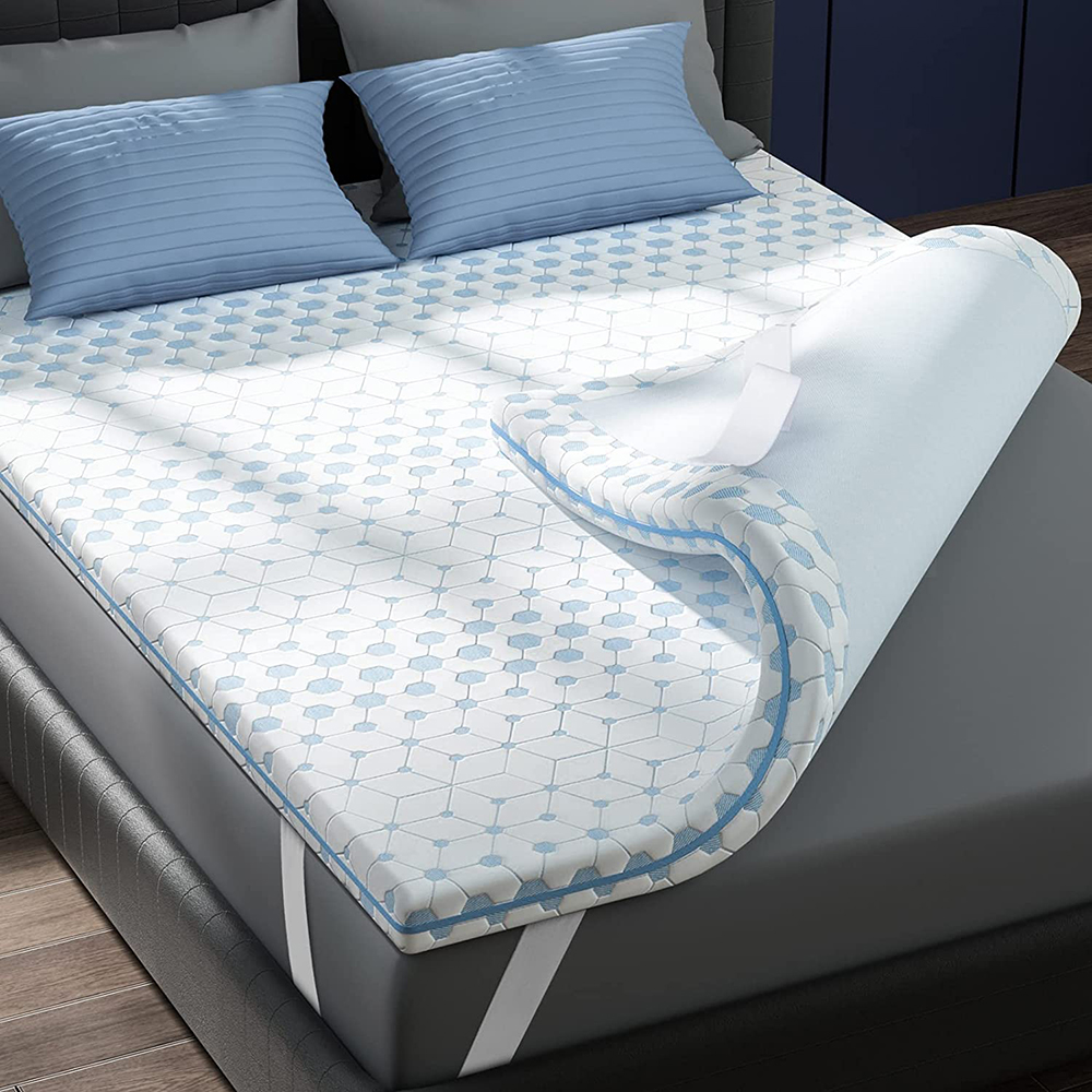 3" full size mattress cover gel memory foam cover, high density foam mattress pad for medium