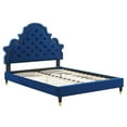 thumbnail image 3 of Modway Gwyneth Tufted Performance Velvet Twin Platform Bed in Navy, 3 of 10