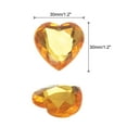 thumbnail image 2 of Uxcell 20Pcs Acrylic Flat Back Rhinestones 30mm/1.2 inch Heart Artificial Gemstone for Crafts Jewelry Making Gold, 2 of 7