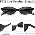 thumbnail image 4 of FEISEDY Retro Oval Cat Eye Sunglasses for Women 90s Narrow Lightweight Shades Y2k Trendy Sunnies B0257, 4 of 10