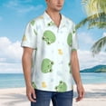 thumbnail image 3 of Balery Kawaii Frogs Camisas hawaianas de manga corta para hombre, camisas playeras de corte holgado, camisas de vacaciones con botones,3X-Large, 3 of 7