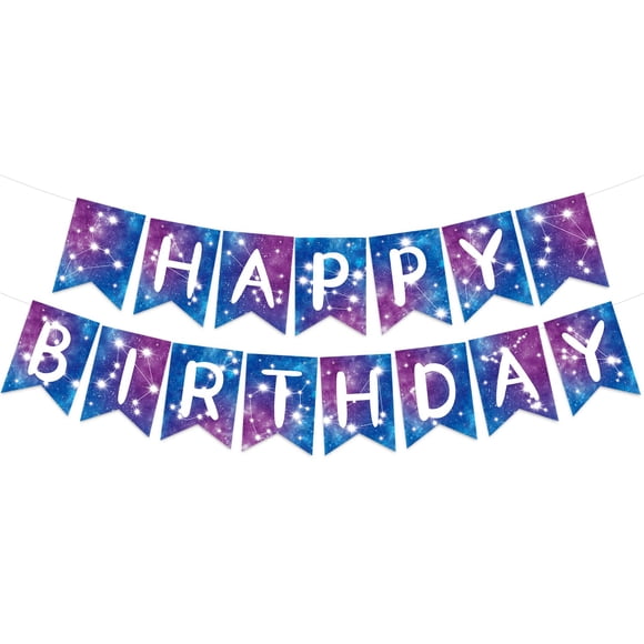 Banner de cumpleaños BHNACIER Galaxy Space Astrology Party