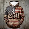 thumbnail image 2 of Men's 250th Anniversary USA Hoodies America 250 Print Casual Hoodie United States 250 Years Shirt Freedom Sweatshirt, 2 of 3