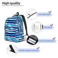 thumbnail image 3 of Yiaed Ice Blue Stripes Print Laptop Backpack Travel Canvas Backpack Vintage Aesthetic Backpack for School Knapsack Plain Backpack Backpack for School-, 3 of 5