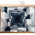 thumbnail image 2 of Marble Tunnel Cabinet Curtains 28"W x 35L, Modern 3D Corridor Minimalist Under Sink Skirt for Bathroom Vanity Kitchen Self Adhesive, Dust-Proof Privacy Curtain for Closet Shelves Laundry Room, 2 of 9
