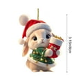 thumbnail image 2 of FastXmas Acrylic Christmas Ornaments,Large Rabbit Printed Christmas Tree Pendant Decoration Christmas Tree Cute Rabbit Acrylic Hanging Crafts Ornaments for Christmas Tree Home Party Decoration(3.15"), 2 of 5
