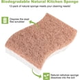 thumbnail image 5 of LQQBOX 12 Pack Biodegradable Natural Kitchen Sponge - Compostable Cellulose and Coconut Walnut Scrubber Sponge - Eco Friendly Sponges for Dishes, 5 of 7