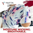 thumbnail image 2 of Yatta Golf Womens Standout Performance Short Sleeve Golf Polo Shirt (Tropical Twilight, Large), 2 of 4