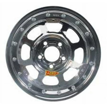 Aero Race Wheels 53-285040 15 x 8 in. 53 Series IMCA Rolled Beadlock Wheel, Chrome - 5 x 5 in. Bolt Circle