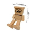thumbnail image 3 of Wooden Man, Swing Square Head Robot Car Pendant Car Pendant for Car Dashboard, Handmade Shak Feet Woodens Doll, Funny Cars Ornaments Wood Desktop Decor, Car Dashboard Accessories D, 3 of 7